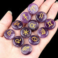 1987-Crystal Stone Doze Constellation Bag 12 Constellation Rune Reiki Stone Presente de Natal, Transfronteiriço