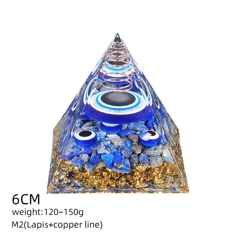 6Cm cristal bola pirâmide ornamento de mesa Chakra Yoga Meditação Resina Yoga Meditação Resina Epóxi