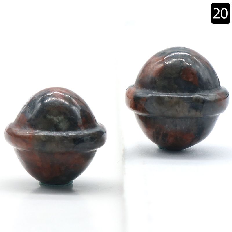1262-Miniplaneta de pedra semipreciosa de cristal natural, planeta galáctico Universo tridimensional OVNI ornamento pequeno decorativo