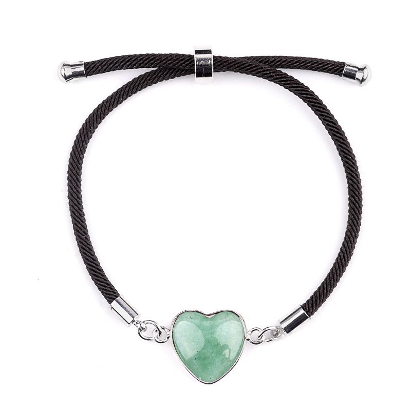 2097-Ametista em pó de cristal ajustável pulseira de amor jade coração pulseira cênica mercadoria