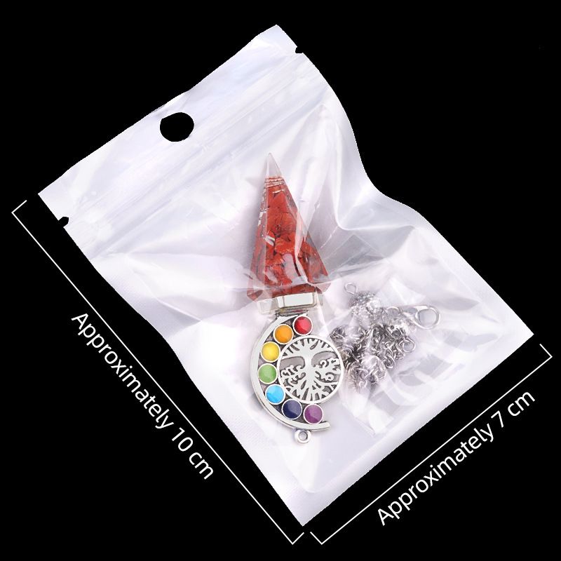 2145-Nova Árvore Colorida da Vida Resina De Cascalho De Cristal Hexagonal Cone Pêndulo Yoga Ornamento De Meditação