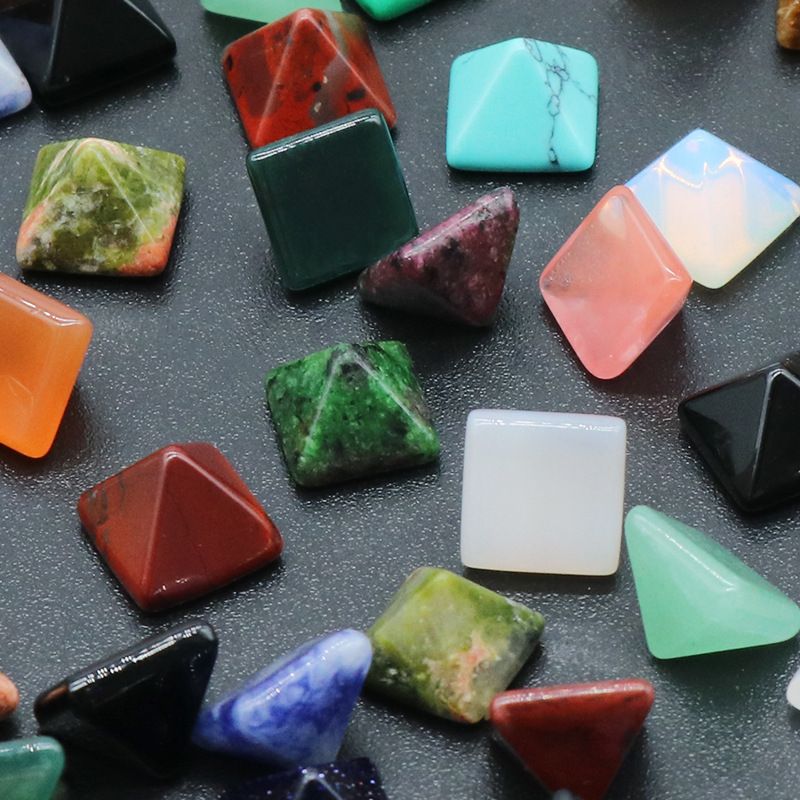 1106-8Mm pirâmide anel de cristal ágata pedra semi-preciosa mini pirâmide contas soltas DIY material de fixação de diamante