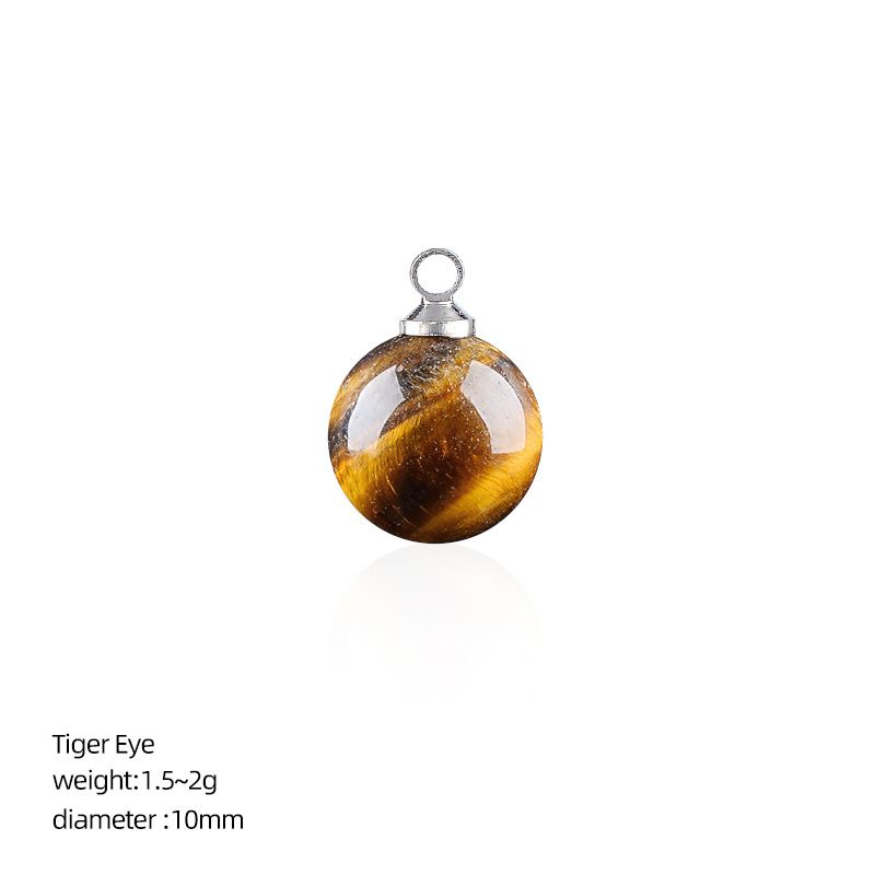 10Mm pingente de bola de pedra natural artesanal brincos pulseira colar de cristal contas soltas redondas acessórios de jóias