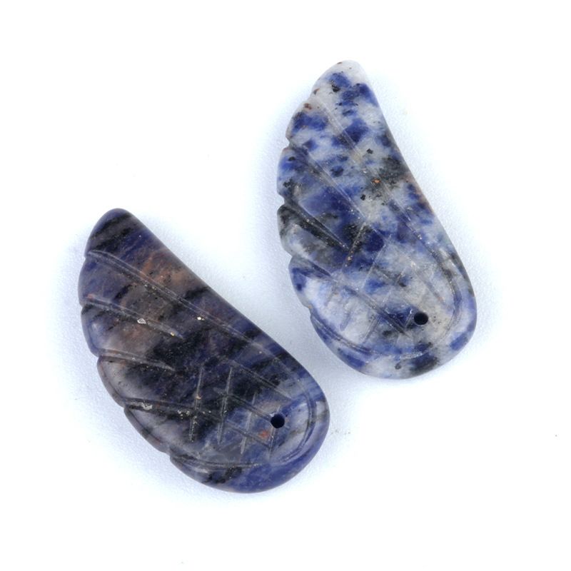 1177-Asas de cristal ametista natural Dongling jade esculpido asas pó cristal olho de tigre pingente de pena de pedra