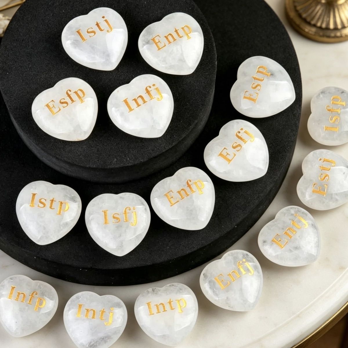 1967-Letras de amor de cristal branco MBTI16 tipo personalidade I pessoa E pessoa enfeite de mesa presente do clube estudantil