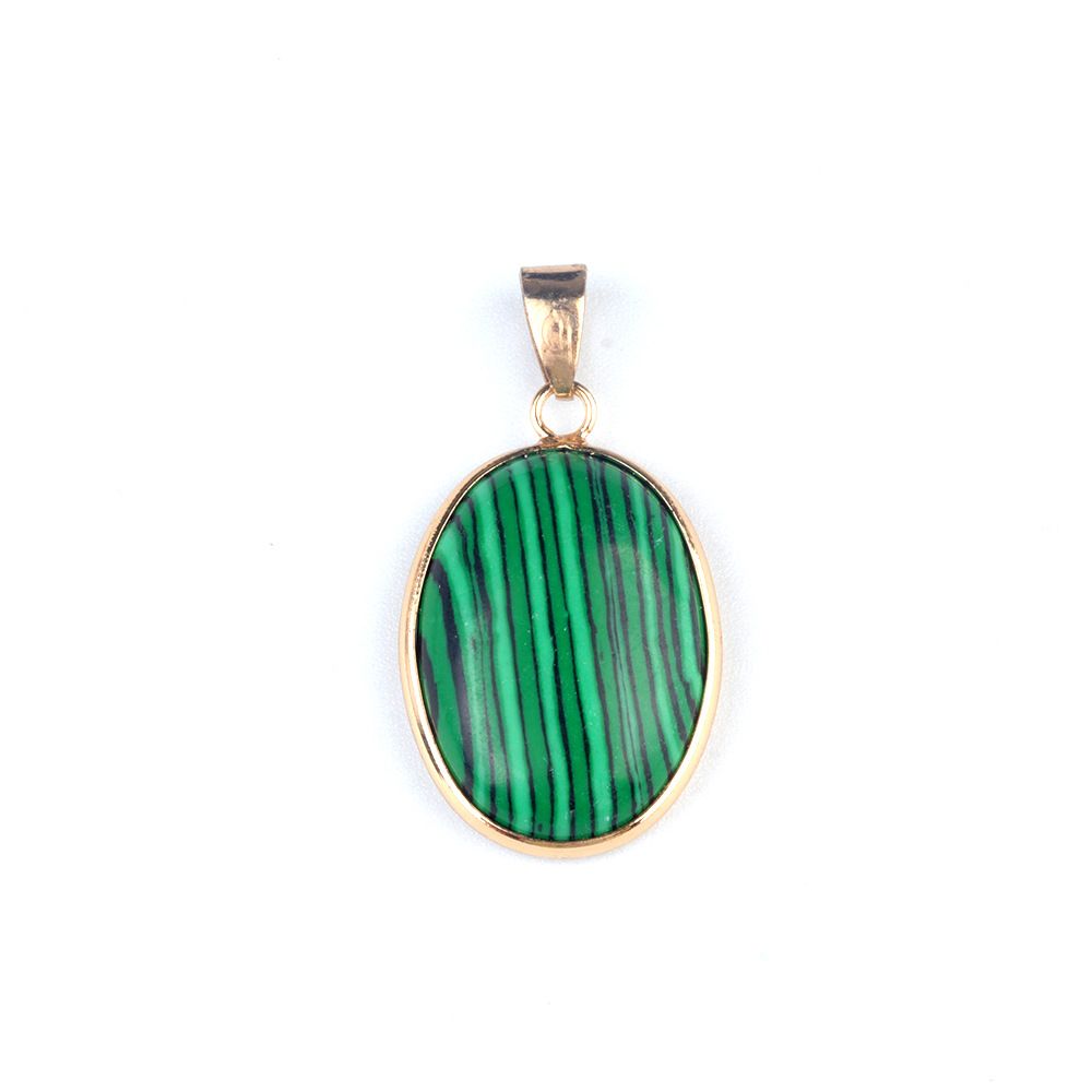 1430-Pingente de bainha oval de cristal de ágata natural, colar de cobre com meia face em forma de ovo