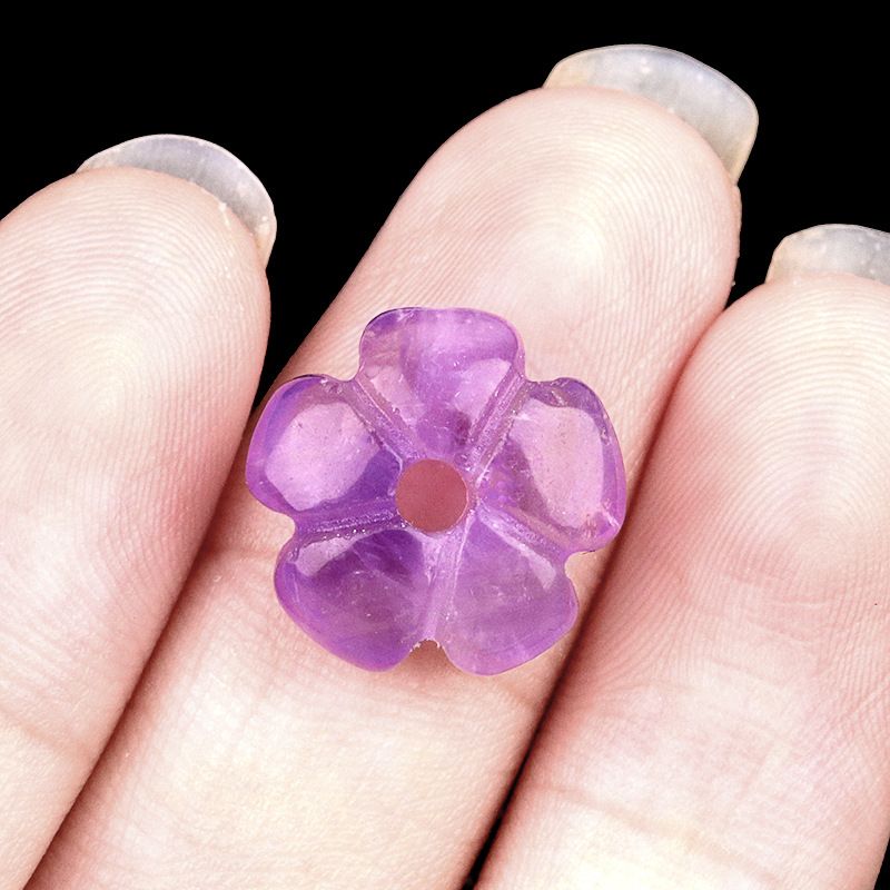 2057-Ágata de ametista natural 14mm flor de ameixa contas soltas DIY pulseira de flor frisada colar acessórios