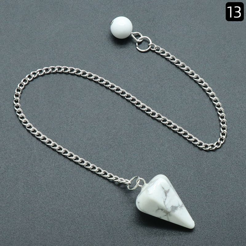 1295-Pêndulo de olho de tigre de cristal de cone hexagonal, pingente de cone de pedra preciosa de cristal de ágata natural pingente de cristal DIY
