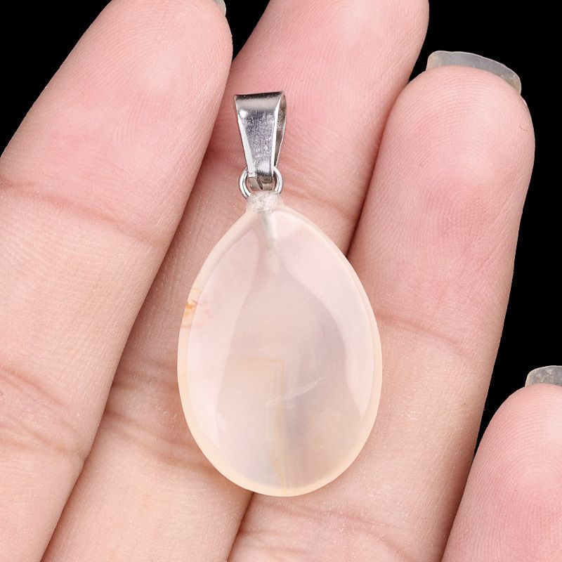1743-16X24mm pedra de cristal natural ágata pingente de gota de água plana, pingente de pedra DIY acessórios de jóias