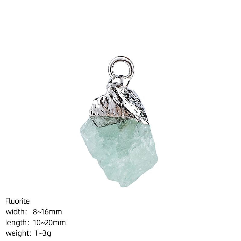 Pingente de pedra bruta de cristal natural transfronteiriço DIY colar brincos pulseira de prata dourada pedra áspera acessórios de ágata irregular