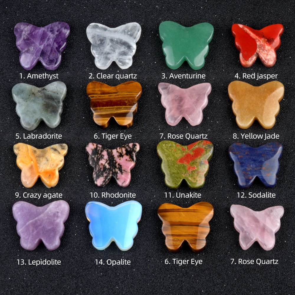 1792 - 30 × 35 mm grande borboleta não porosa, pedra de ágata de cristal natural, borboleta esculpida enfeite de mesa para casa