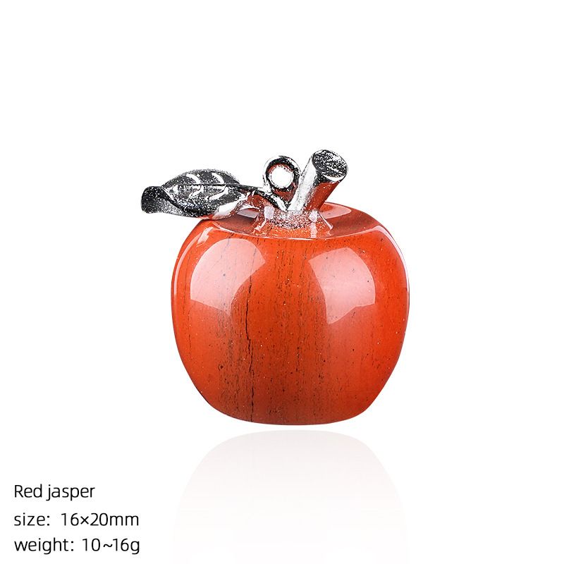 Maçã de cristal natural de 20Mm, colar artesanal de presente de Natal de véspera de Natal, pingente de maçã pequena de pedra natural.