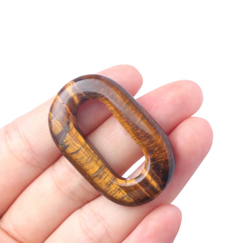 1616-Pingente de anel de ametista natural, pedra semi-preciosa grande círculo oval DIY colar de mão acessórios
