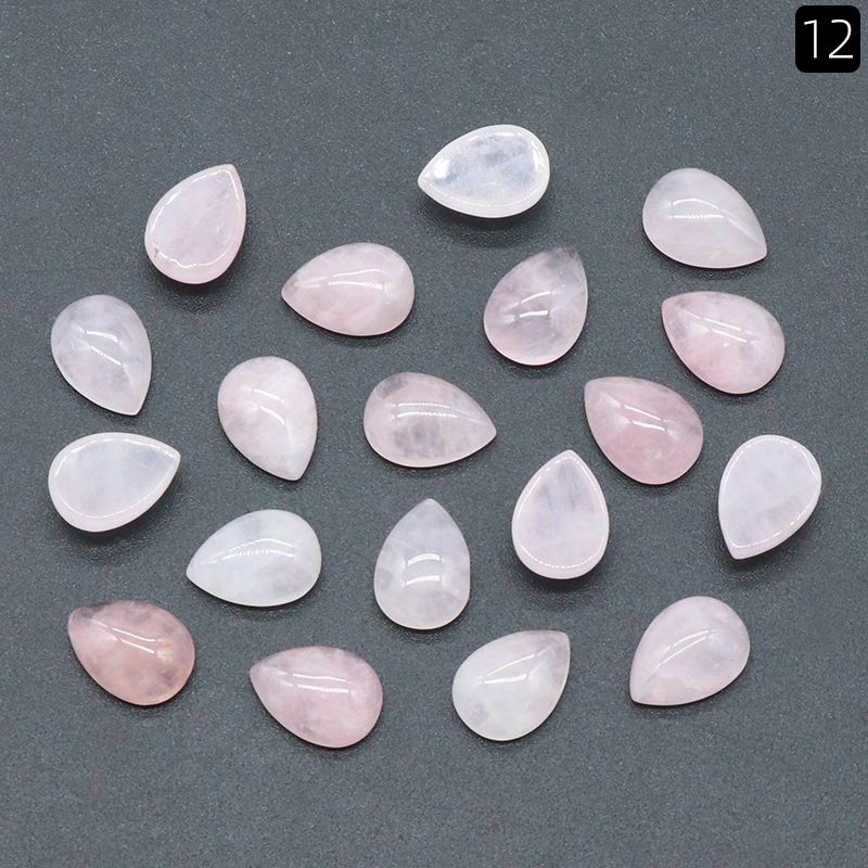 Superfície de anel de gota de água de 1476-10X14mm, cristal natural única superfície curva geométrica DIY jóias incrustadas com acessórios de pedra solta