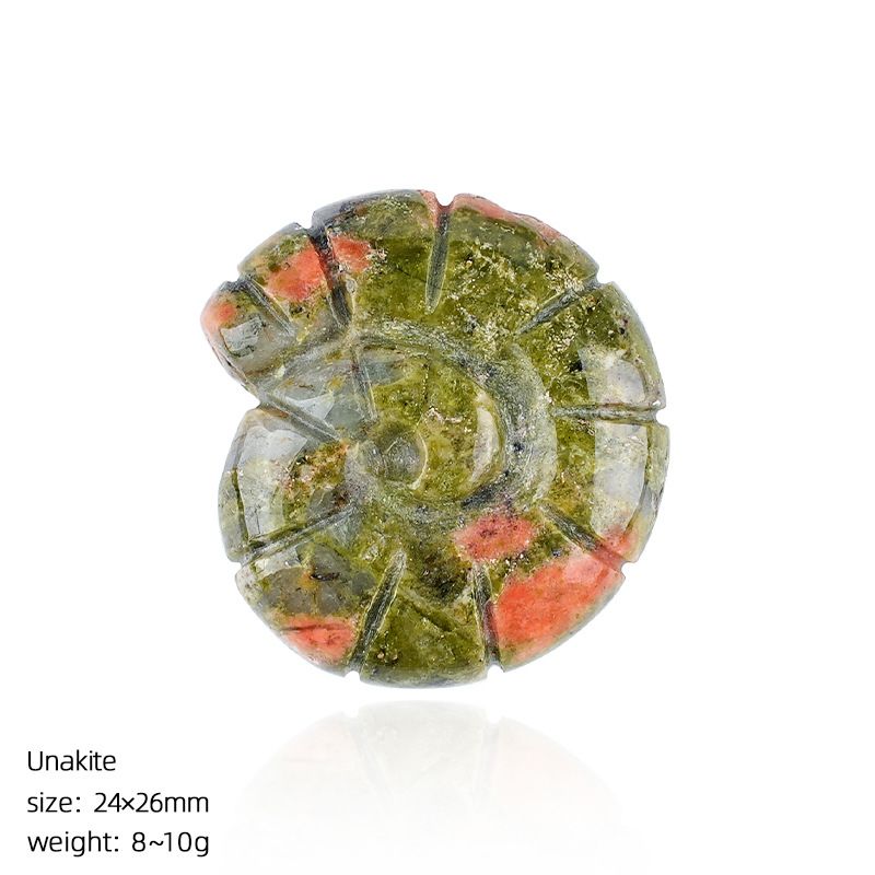 2422 Concha de cristal natural gravura tridimensional dupla face ornamento de micro-paisagem doméstica em forma de caracol concha de gema não porosa