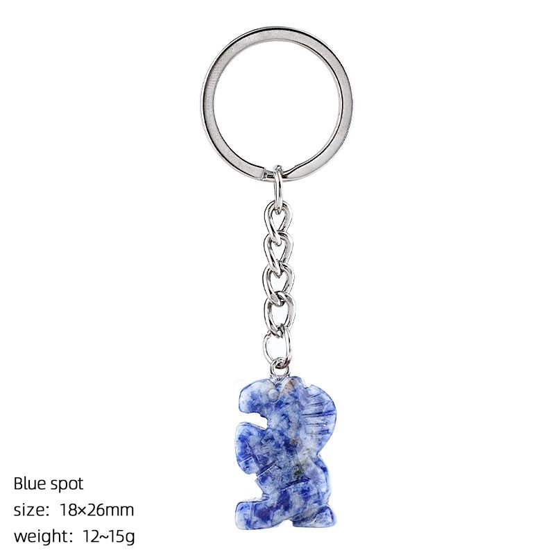 Pônei de cristal natural chaveiro criativo DIY saco acessórios de carro gravado ágata cabeça cavalo pingente