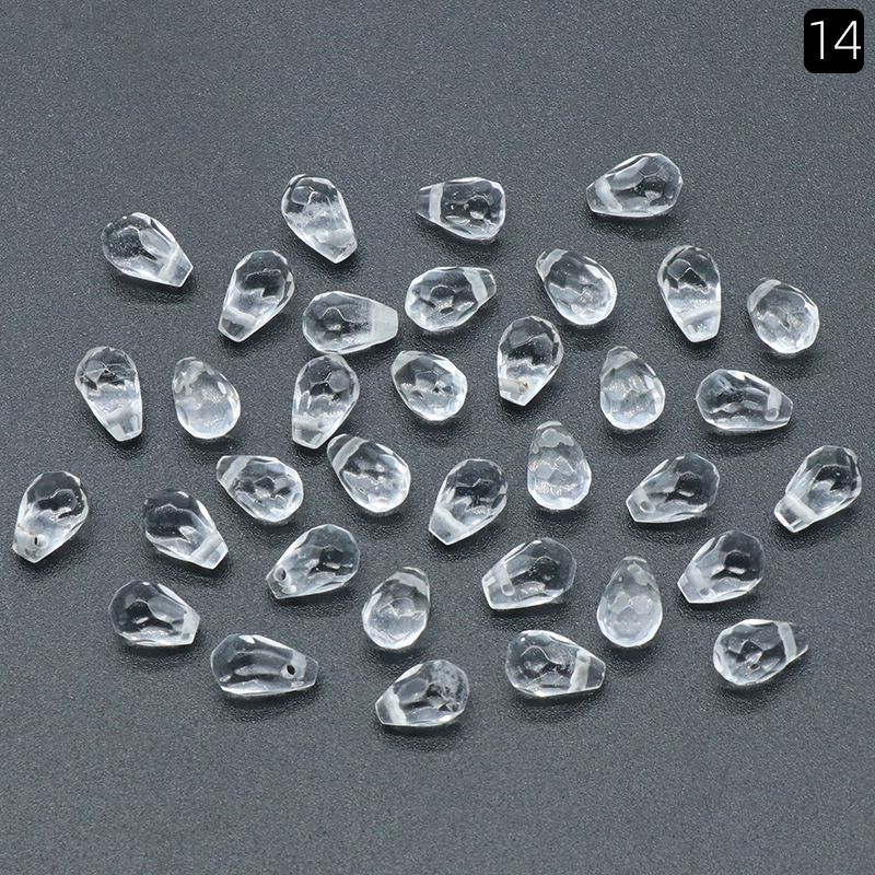 1320-Natural cristal gota de água buraco cruzado cortado contas soltas 10 brincos de pulseira de jóias artesanais DIY acessórios de grampo de cabelo