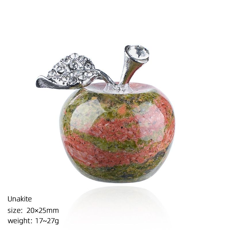 25Mm maçã de cristal natural transfronteiriça Véspera de Natal Presente de Natal enfeite de decoração de casa jade ágata maçã