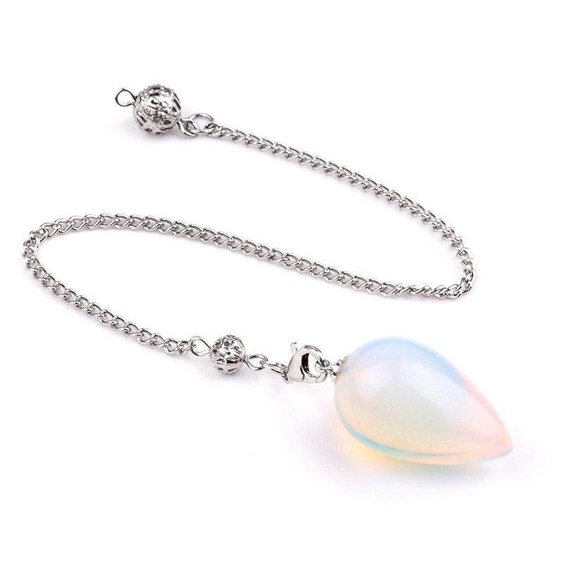 2150 Pingente de pêndulo de cristal natural em forma de gota meditação de ioga vintage pedra semipreciosa com pêndulo de ametista de corrente