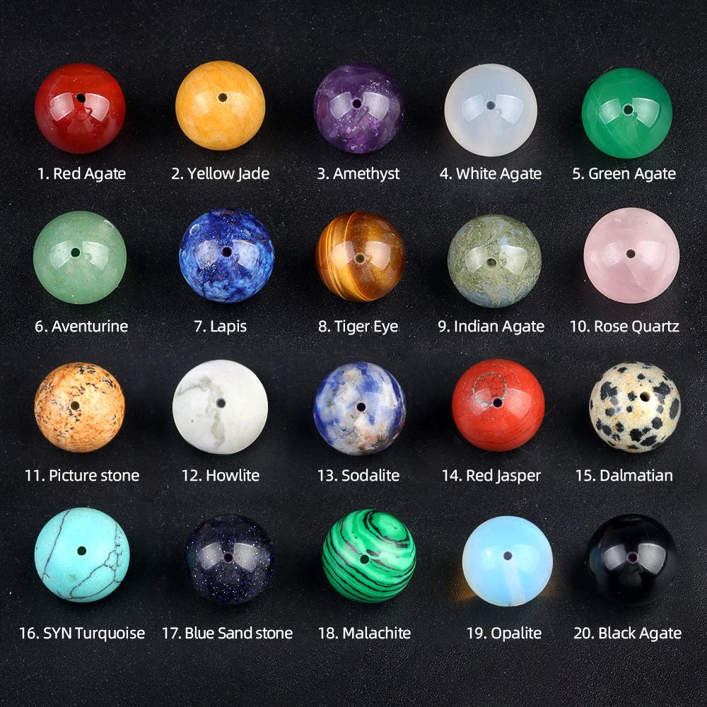 Contas de meio buraco de 1929-12Mm, contas redondas de meio buraco de ágata de cristal contas soltas Brincos de viga DIY acessórios de incrustação Contas de Buda