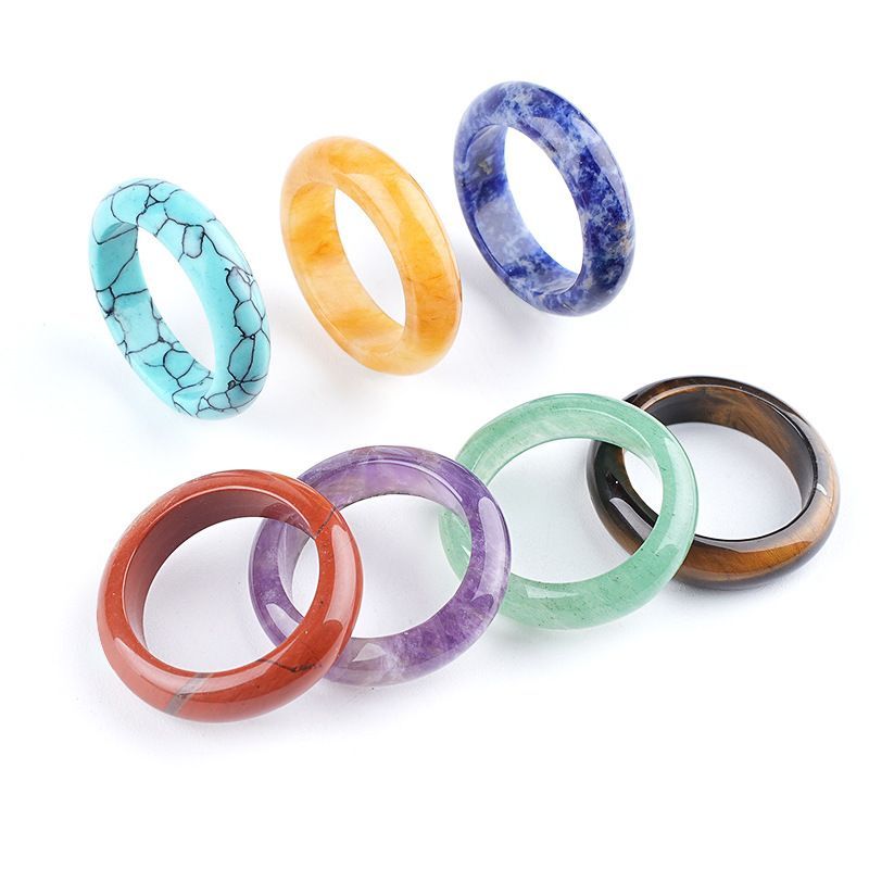 Anéis de cristal natural, pulseiras de mão masculinas e femininas, anéis de corrida, acessórios, anéis de pedra semipreciosa ins nicho high-end sense