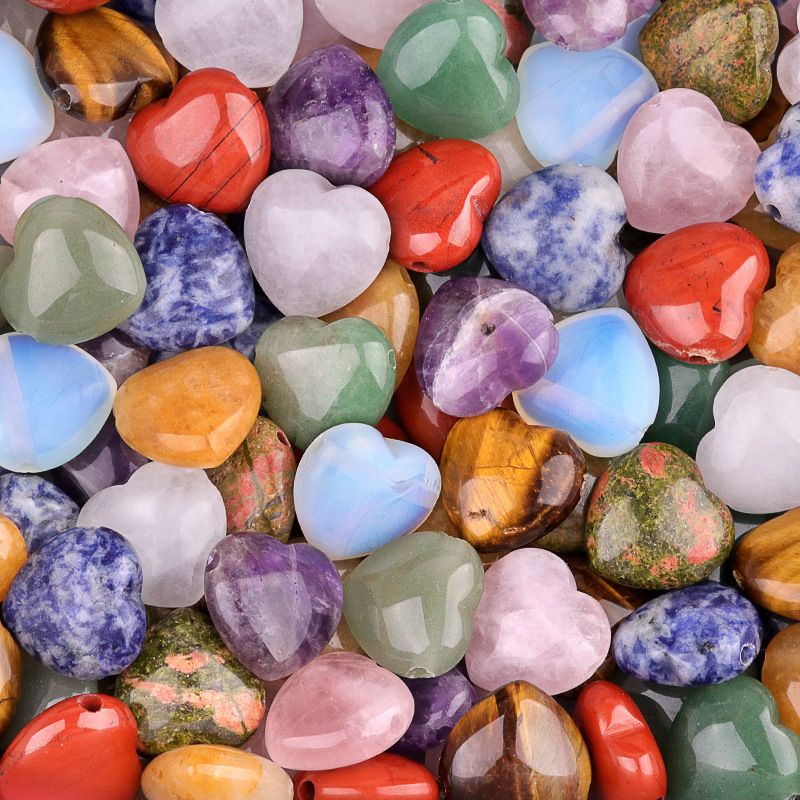 2172-Pedra de ágata de cristal natural 25mm buraco grande 3mm de perfuração horizontal pingente de amor ornamento em forma de coração