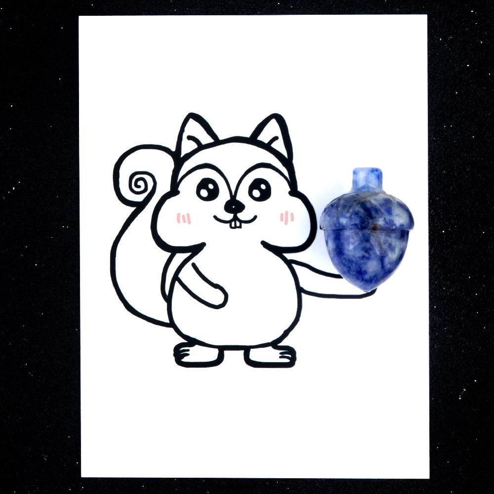 1814-Healing Card Series 26mm Pine Cone Natural Crystal Agate Creative Fun Card