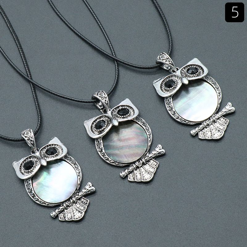 1545-Gem Coruja conjunto de gemas colar coruja, ágata de cristal semi-precioso multi-colorido pingente coruja
