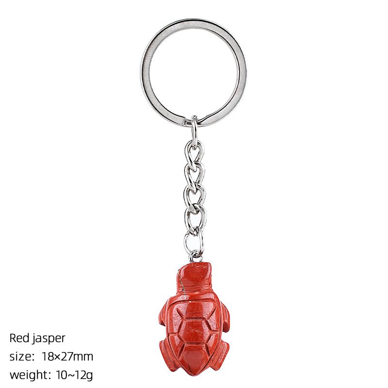 Natural cristal tartaruga chaveiro saco animal acessórios do carro pedra bruta escultura pedra semi-preciosa tartaruga pingente