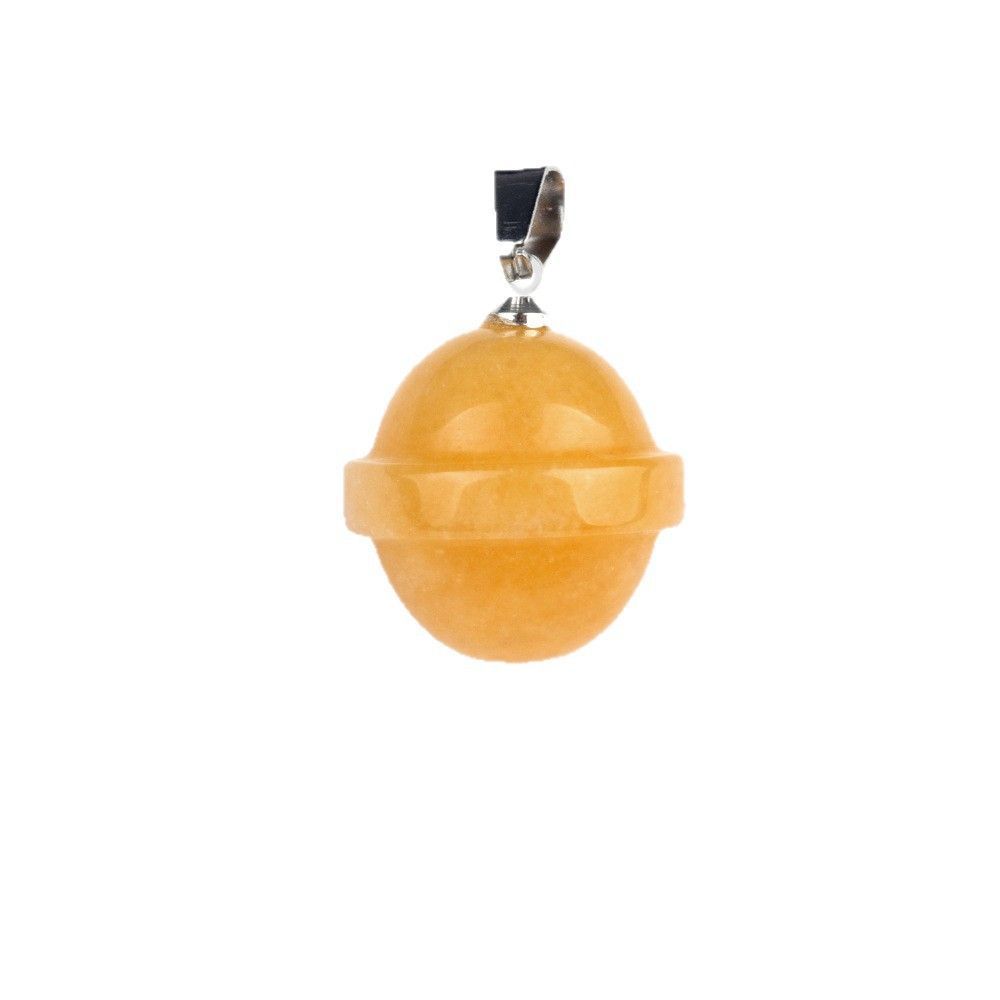 1926-Pingente de planeta de pedra de ágata de cristal natural, planeta galáxia OVNI pingente de universo tridimensional
