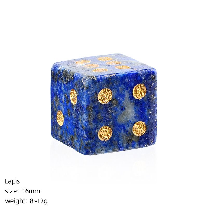 Dados de pedra natural de 16Mm entretenimento de lazer família jogos de tabuleiro adereços esculpindo pontos ângulo reto dados de cristal natural