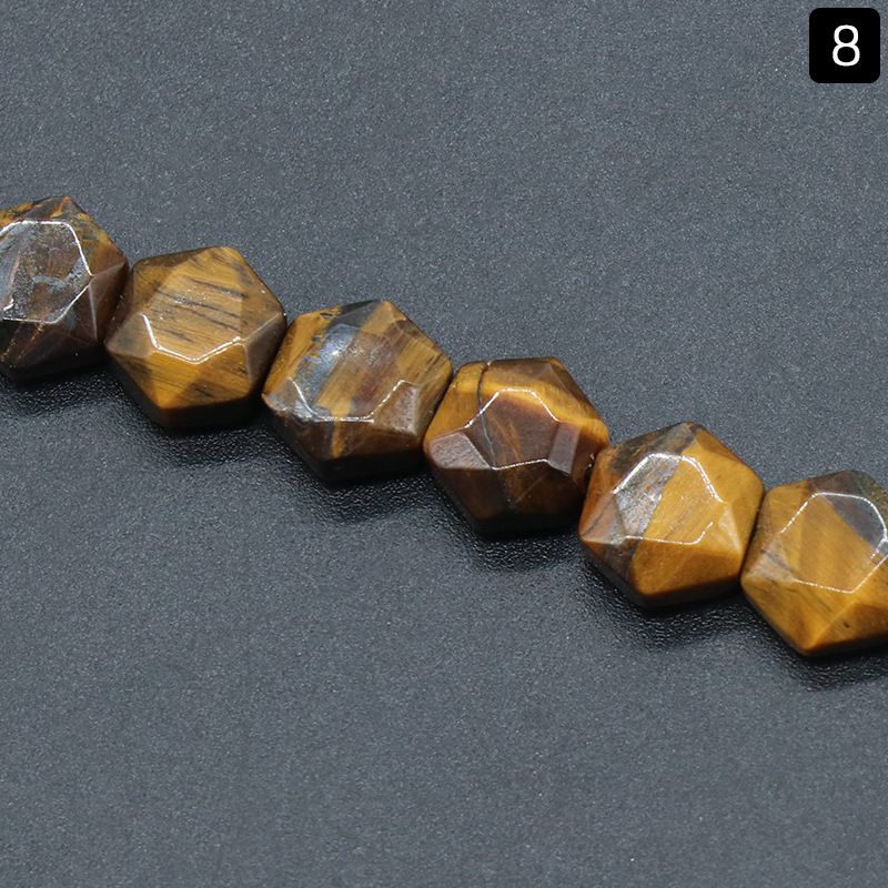 1425-8Mm corte hexágono, pedra de ágata de cristal hexagrama contas soltas DIY pulseira colar material de jóias