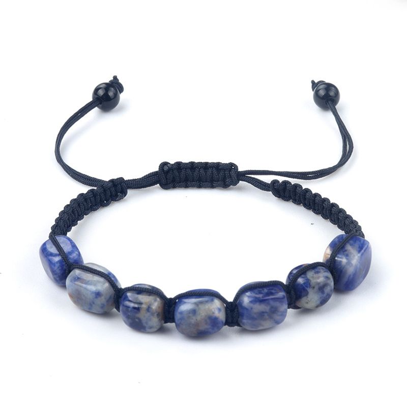 1685-Pó de cristal tigre olho ametista tecido pulseira de pedra de cristal natural chakra yoga jóias