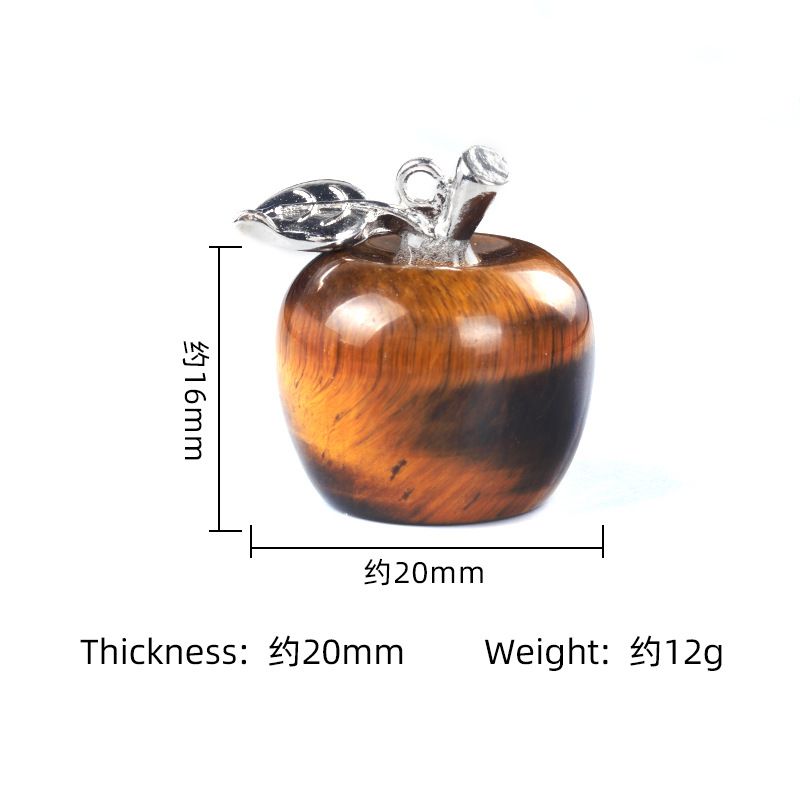 1718-Mini Pingente de Maçã de Cristal Natural Pingente de Maçã Pequeno, Véspera de Natal