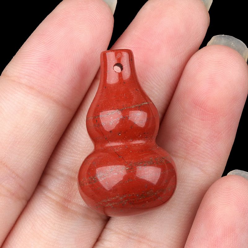 30Mm pingente de cabaça de cristal natural, tecido cultural e acessórios de jogo DIY jade ágata pequeno pingente de cabaça de jóias