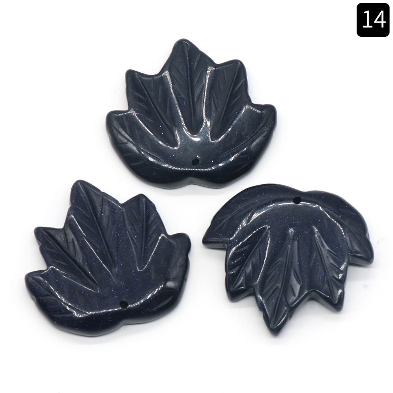 1450-50Mm Folha de bordo Pingente Grande Cristal Natural Pedra de Ágata Indiana Folha Esculpida DIY Ornamento de bordo