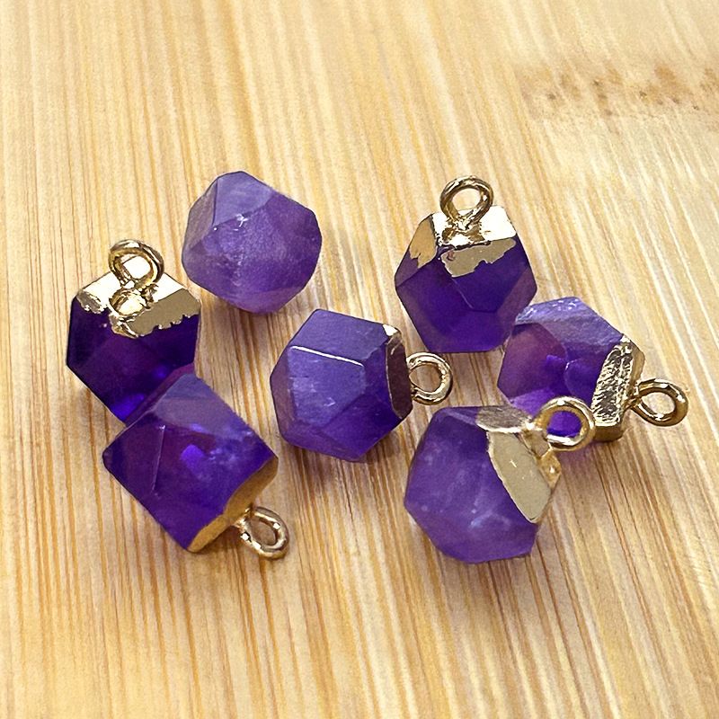 1983 Ágata jade cristal pedra semi-preciosa, galvanizado ouro borda estrela anis pingente DIY pulseira colar acessórios de jóias