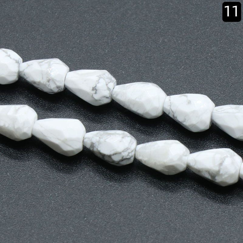 1371-7X10mm seção de gota de água de buraco reto, gota de água de pedra de ágata de cristal natural