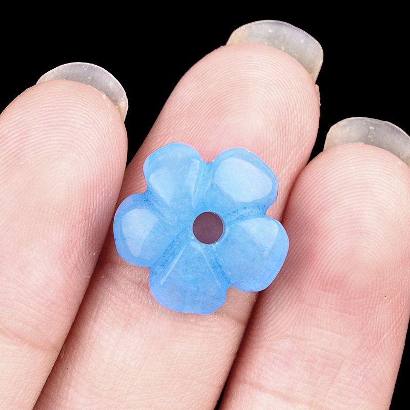 2057-Ágata de ametista natural 14mm flor de ameixa contas soltas DIY pulseira de flor frisada colar acessórios