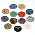 2428 Letras cristal natural nepenthes jogar WWJD Inglês meditação gratidão oval ágata polegar palma pedra