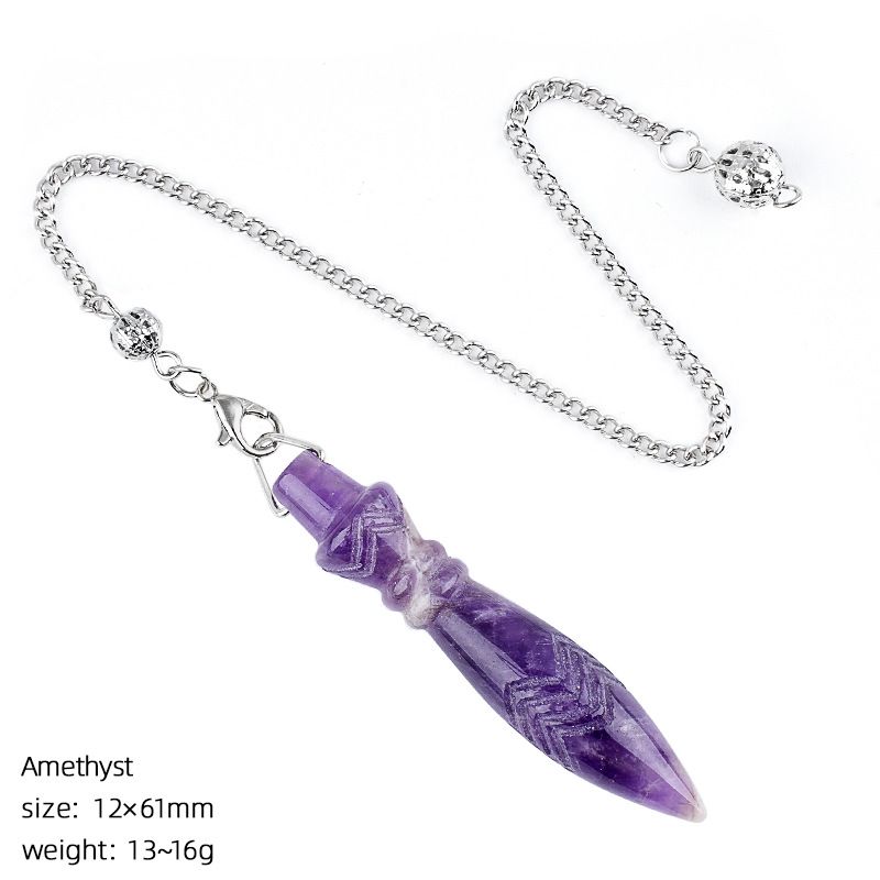 Pingente de pêndulo de cristal natural transfronteiriço Cetro vintage Meditação de ioga Frequência ajustável Thoth Thoth Pêndulo de jade