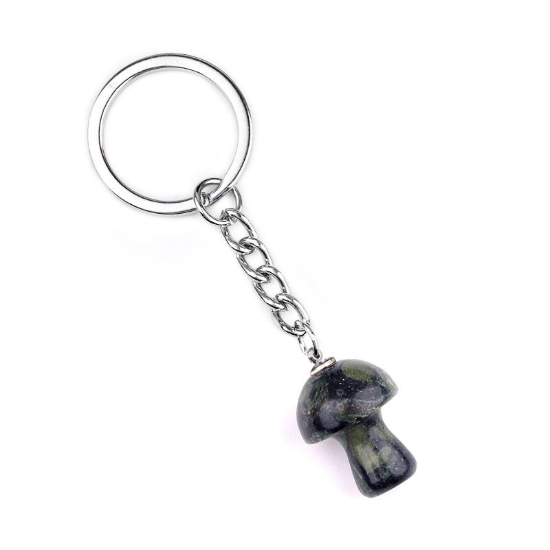 1324-Pedra de cristal natural de ágata 2cm pequeno cogumelo chaveiro pingente bonito saco de jóias pingente pequeno presente