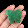 1791 - 30 × 35 mm grande pingente de borboleta, pedra de ágata de cristal natural, enfeite de mesa de borboleta esculpida