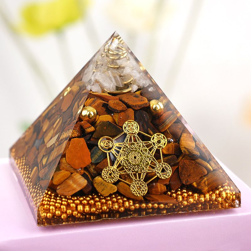 6.5Cm Pirâmide Cascalho Resina Epóxi Ornamento Artesanato Presentes Ornamento Jóias