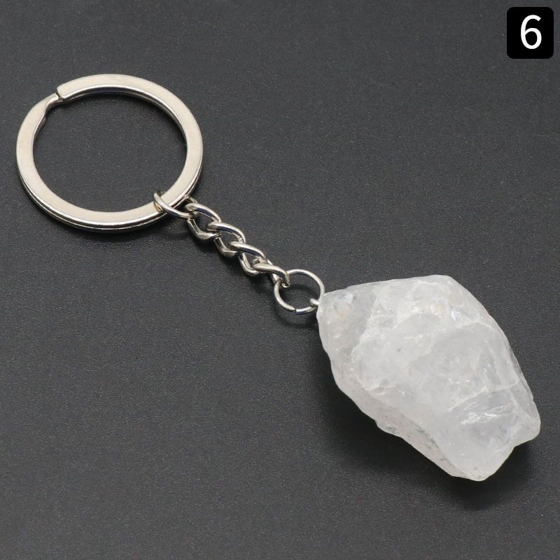1157-Chaveiro de pedra natural Pingente de jóias de pedras preciosas de cristal natural