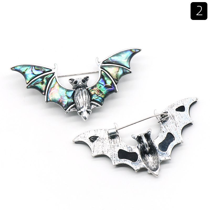 1533-AbaloneShell Abalone Shell Bat Broche Colar, liga incrustada Shell Pingente