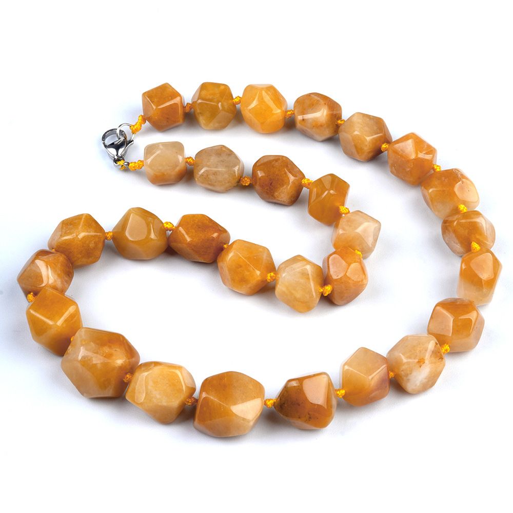 1906-Colar irregular de jade de ágata de cristal natural, pedra bruta polida e polida com colar de forma atada