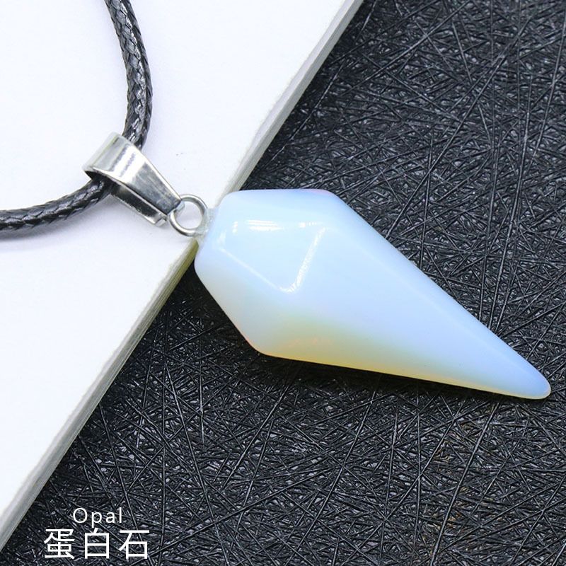 Pingente de Cristal Natural Hexagonal Cone Cônico Hexagonal Rômbolo Pêndulo eBay AliExpress Jóias