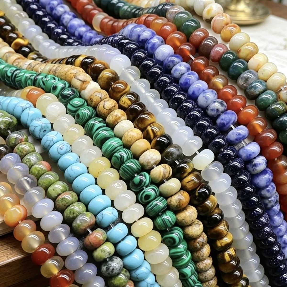 Ágata cristal tigre olho ágata vermelho, conta divisória topázio ábaco DIY jóias contas soltas, acessórios de pedra