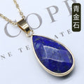 Pingente de bainha de corte de gota de água de jade de ágata de cristal natural, colar de gota de água de lápis-lazúli de cristal de pedra de olho de tigre